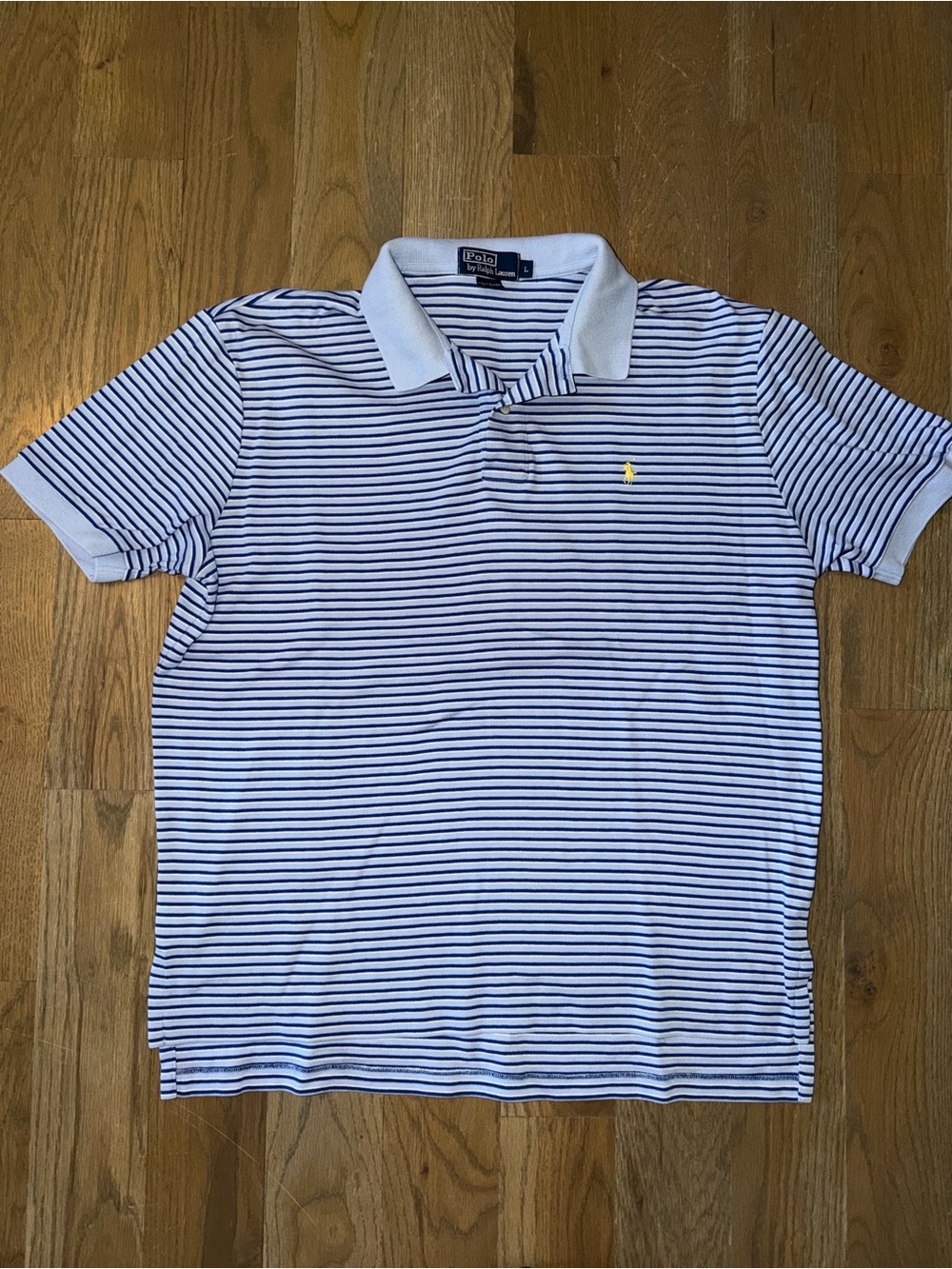 Men’s Polo Ralph Lauren Blue Striped Polo Shirt size Large